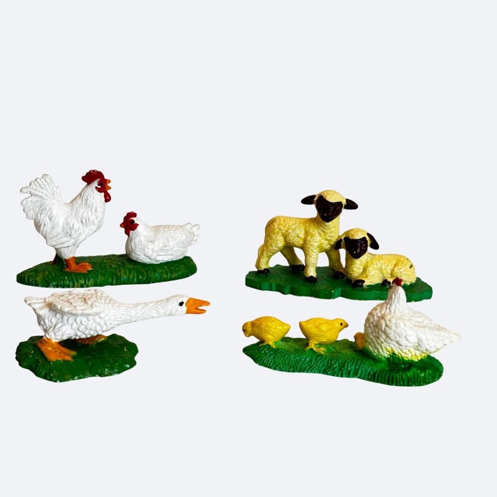 Vtg Bullyland Springtime Animals Figurines‎ Lot Chicks Chickens Lamb Ham Germany